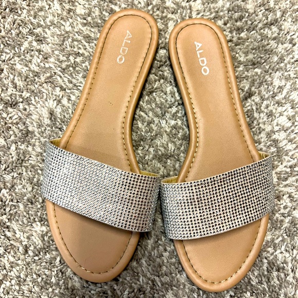 Aldo Rhinestone Slide Sandals size 8 EUC - Picture 4 of 4